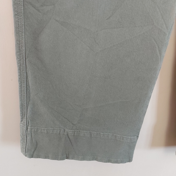 Loft high waist wide leg khaki cotton stretch pants - Picture 4 of 11